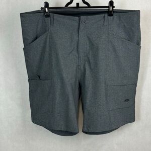 AFTCO Diffuse Mens Fishing Shorts Gray Sz 42 Cargo Pockets Aftech 10" Inseam